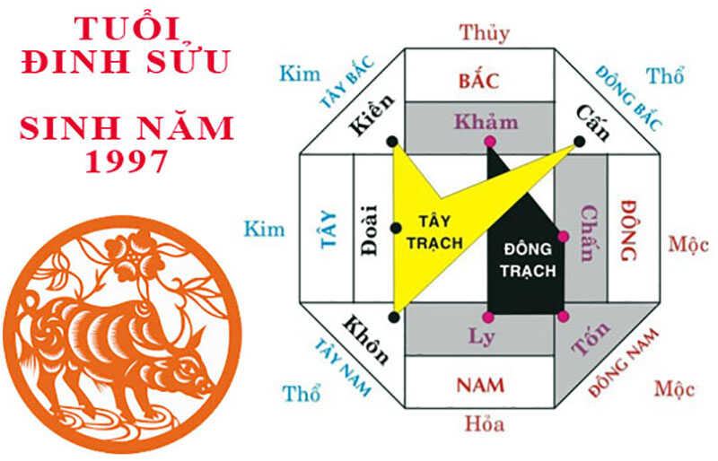 Hướng tốt cho người sinh năm 1997 Đinh Sửu