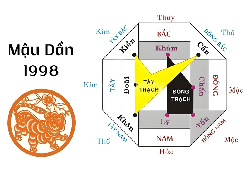 Tuổi Mậu Dần 1998 hợp hướng nào?